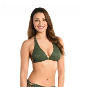 La Blanca | Saltwater Sands Halter Women's Bikini Top - Olive